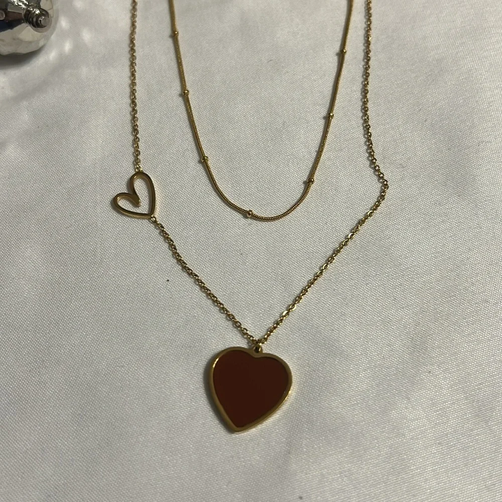 Gold Necklace w/ Heart Pendant- Kids Jewelry w/ Jewelry Making Kit Lot #9